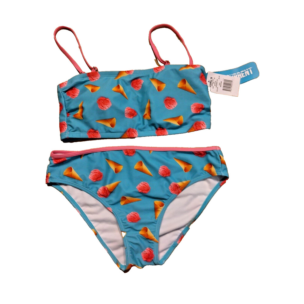 Women's Undercurrent Blue Ice Cream Cones 2 Pc. Bathing Suit Swimwear Medium NWT